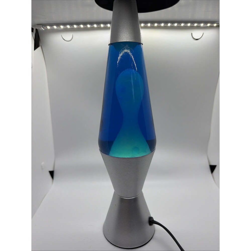 Lava Lamp Model 2103 - Blue Liquid/Silver Base - 14.5" Motion Lamp